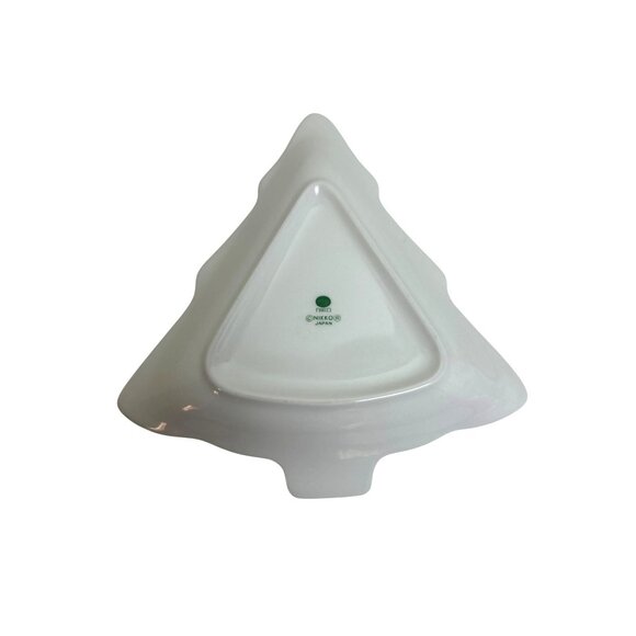 Set of 2 Nikko Japan Christmas Tree Shaped Porcelain Candy Dishes - Picture 5 of 7